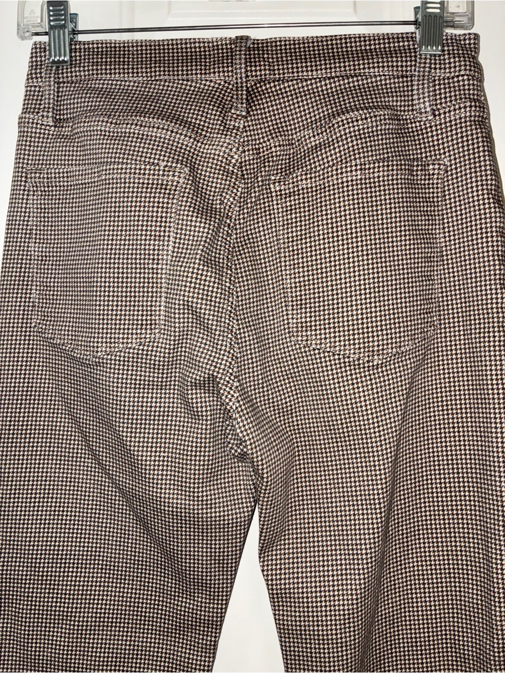 Frame Le Crop Flare Brown and Grey Houndstooth Jeans Sz 28 - Picture 12 of 14
